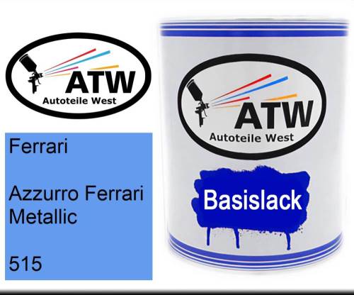 Ferrari, Azzurro Ferrari Metallic, 515: 1L Lackdose, von ATW Autoteile West.